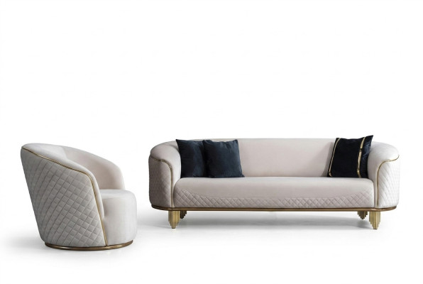 Ensemble de canapé 2 pièces Canapé de salon 3 places Fauteuil Design moderne Canapé
