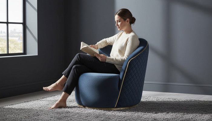 Fauteuil de luxe Rembourrage Relax Lounge Club Design Fauteuil Bleu nouveau