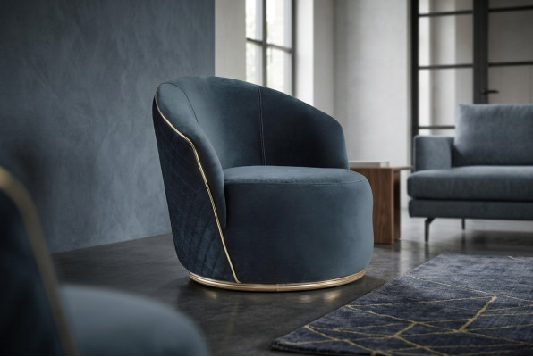 Fauteuil de luxe Rembourrage Relax Lounge Club Design Fauteuil Bleu nouveau