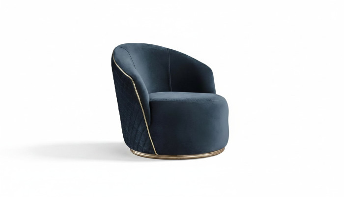 Fauteuil de luxe Rembourrage Relax Lounge Club Design Fauteuil Bleu nouveau
