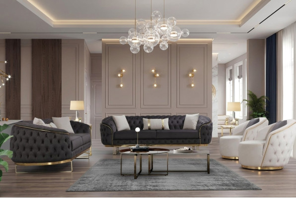 Ensemble de canapé luxueux 4 pièces 3+3+1+1 canapé fauteuils mobilier canapé salon
