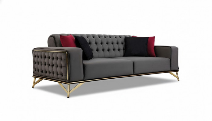 Canapé design 3 places Chesterfield Canapé Rembourrage Canapés Design Marron