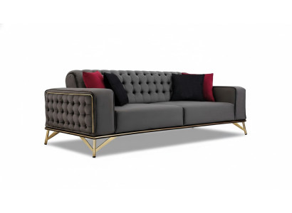 Canapé design 3 places Chesterfield Canapé Rembourrage Canapés Design Marron