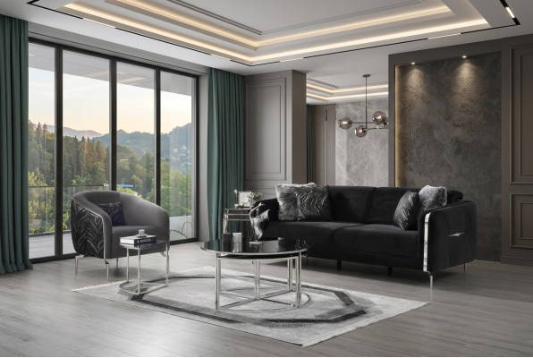 Ensemble de canapé moderne 2 pièces Salon Ensemble de canapé de luxe 3+1 places Meubles