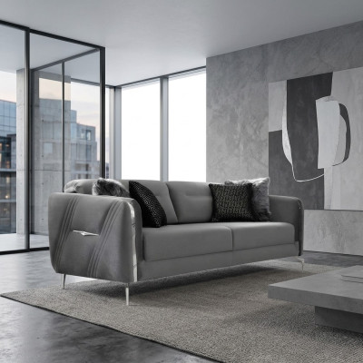 Canapé de luxe Trois places Tissu d'ameublement moderne 3 places Salon 235cm