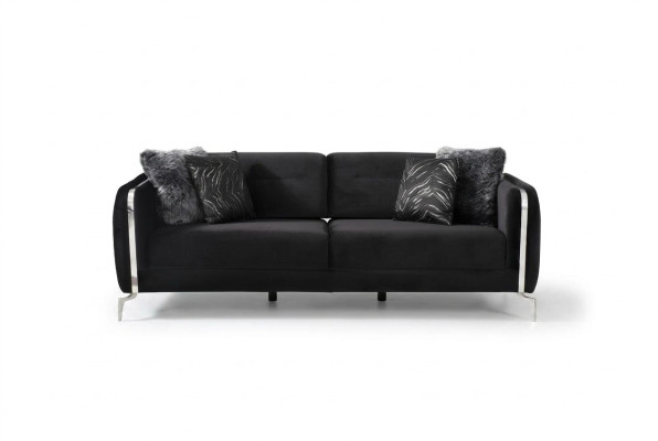 Canapé design 3 places grand canapé Rembourrage canapés Design Meubles en velours noir