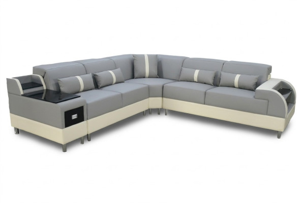 Canapé d'angle en forme de L Canapé Design Rembourrage Canapé d'angle Moderne Gris