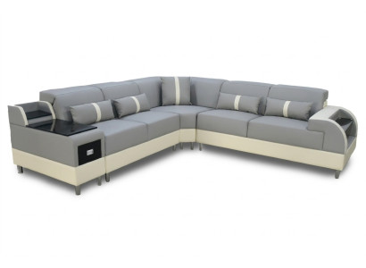 Canapé d'angle en forme de L Canapé Design Rembourrage Canapé d'angle Moderne Gris
