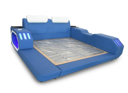 Lits multifonctions design de luxe à LED Bleu lit double hôtel 180x200