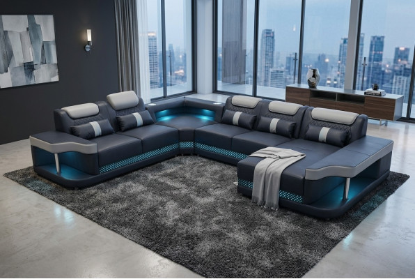 Canapé de luxe Rembourrage Mobilier Paysage vivant Canapés Rembourrage Canapé d'angle Suite d'angle