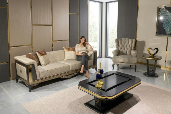 Canapés design Rembourrage Canapés Textile Canapé relax Ensemble de canapé 3+1 places