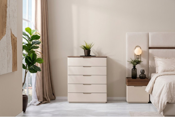 Commode moderne élégante en bois beige