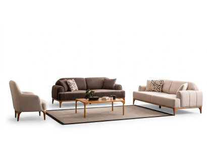 Ensemble de canapé moderne beige 3+3+1 place Mobilier de salon Ensemble de luxe Sofa