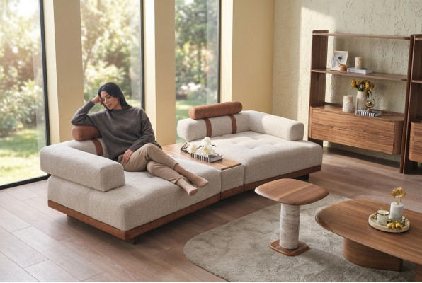 Canapé moderne beige 3 places Design de meubles de salon de luxe Style trois places Grand xxl