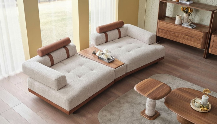 Canapé moderne beige 3 places Design de meubles de salon de luxe Style trois places Grand xxl