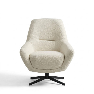 Fauteuil pivotant de luxe beige Style de salon tissu d'ameublement Lounge Club