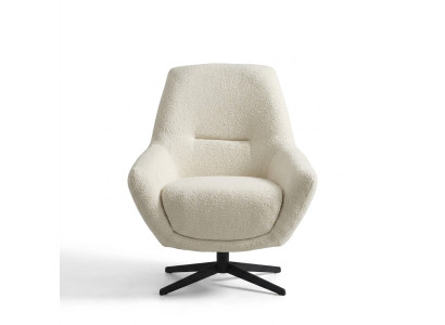 Fauteuil pivotant de luxe beige Style de salon tissu d'ameublement Lounge Club