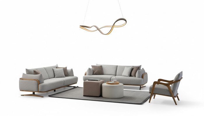 Meubles Salon Couleur Lumineuse Ensemble 2x Canapés 3 Places et Fauteuil 3 Pièces.