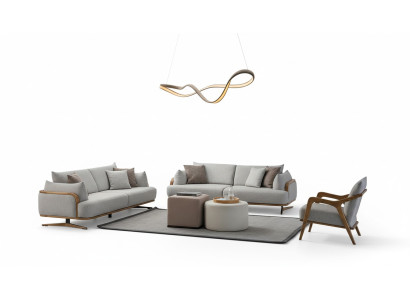 Meubles Salon Couleur Lumineuse Ensemble 2x Canapés 3 Places et Fauteuil 3 Pièces.