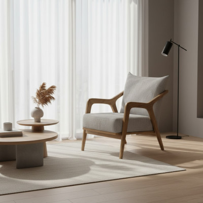 Fauteuil design moderne Mobilier de salon Couleur gris clair Style de luxe