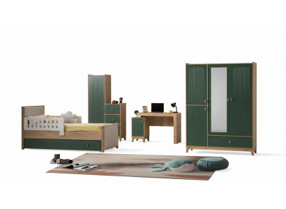 Chambre d'enfants Ensemble Composé de Lit +2х Armoire +Bureau 4 pièces.