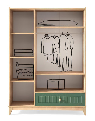 Armoire verte de luxe en bois pour enfants pour la chambre nouveauté