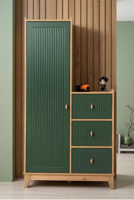 Armoire verte élégante en bois pour chambre d'enfant nouveauté.