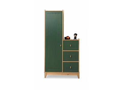 Armoire verte élégante en bois pour chambre d'enfant nouveauté.