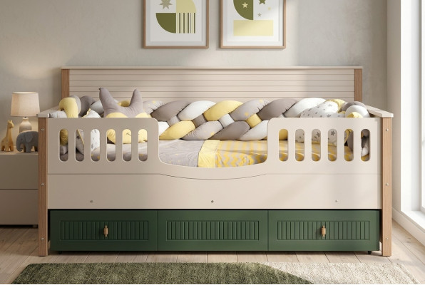 Structure de lit Lit pour enfants Lit Chambre d'enfants Mobilier de chambre d'enfants Bois clair