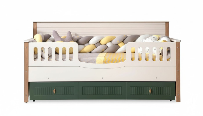 Structure de lit Lit pour enfants Lit Chambre d'enfants Mobilier de chambre d'enfants Bois clair
