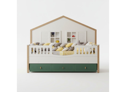 Cadre de lit Lit pour enfants 200 cm Lit Chambre pour enfants Cadre de lit en bois clair