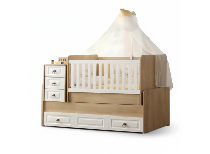Lit d'enfant élégant en bois clair, cadre de lit luxueux parfait nouveau