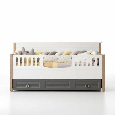 Cadre de lit Lit pour enfants parfait Bois Chambre d'enfant Cadre de lit en gris