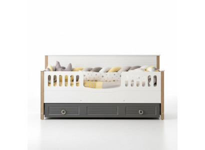 Cadre de lit Lit pour enfants parfait Bois Chambre d'enfant Cadre de lit en gris