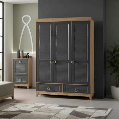 Garde-robe Grise Garde-robe en Bois Design Chambre d'enfant Placards à vêtements suppression