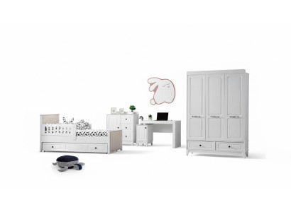Ensemble de chambre de jeunesse complet de luxe pour enfants, moderne, 4 pièces, couleur blanche nouvellement supprimée