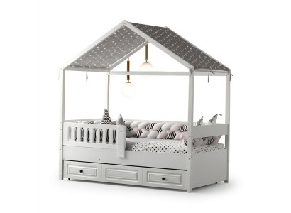 Lit pour enfants Lit en bois Lit fonctionnel Lit extensible 200 en bois Blanc neuf
