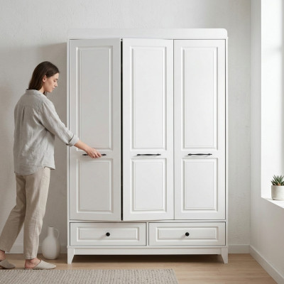 Armoire en bois blanc conçu pour chambre d'enfants Placards à vêtements