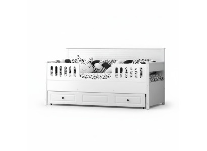 Lit pour enfants Lit en bois Lit fonctionnel Extensible Bois Blanc nouveau