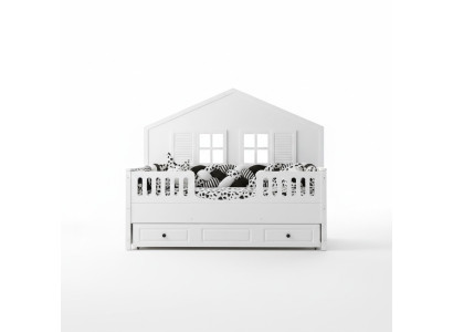 Lit d'enfants Lit en bois Lit fonctionnel Lit extensible Blanc Lit bois 90 x 200