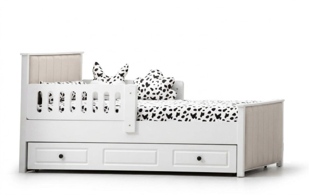 Lit pour enfants Lit en bois Lit fonctionnel Lit extensible 200 Bois Blanc