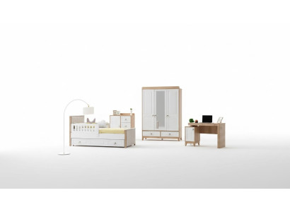 Ensemble moderne de chambre d'enfant Lit Armoire Commode Bureau Clair