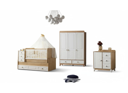 Ensemble complet de chambre d'enfant Lit Armoire Commode Clarté 3 pièces nouveau