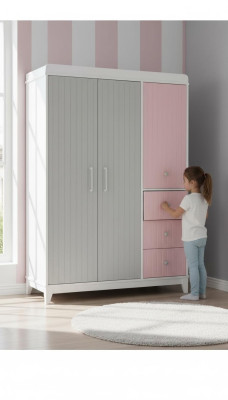 Garde-robe élégante Design de garde-robe en bois multicolore Chambre d'enfant