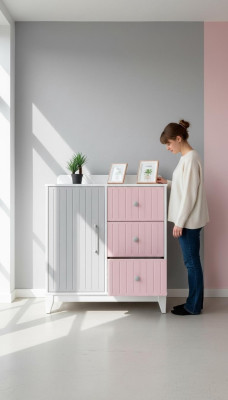 Commode dans la chambre des enfants Moderne Élégante Commode en bois Meuble multicolore