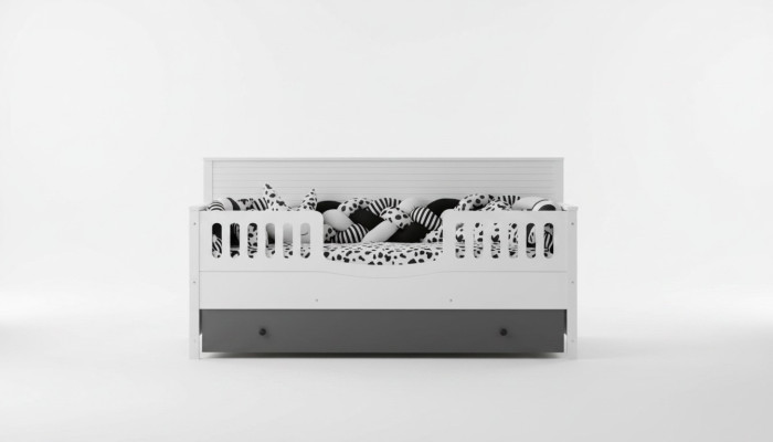 Lit d'enfant lumineux. Mobilier élégant pour la chambre d'enfant parfaite.