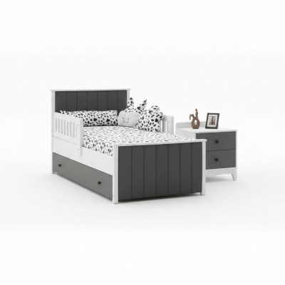 Lit pour enfants Lit Chambre d'enfants Mobilier de chambre d'enfants Cadre de lit Blanc Bois