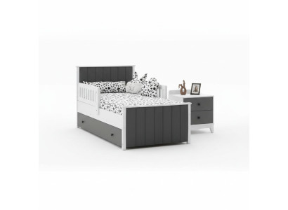 Lit pour enfants Lit Chambre d'enfants Mobilier de chambre d'enfants Cadre de lit Blanc Bois