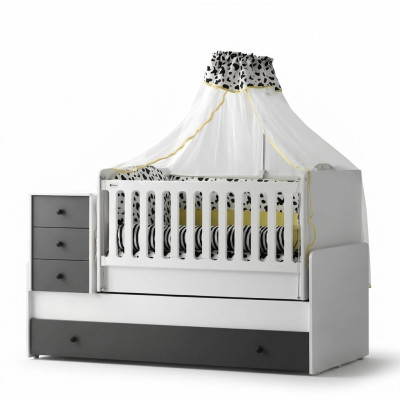 Lit pour enfants moderne Lit en bois Lit fonctionnel Lit extensible 200 Bois Blanc