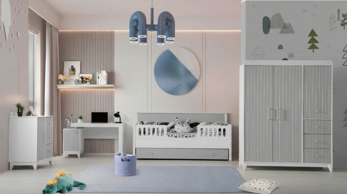 4 pièces Ensemble de chambre d'enfants : Ensemble de meubles complet pour un ameublement parfait
